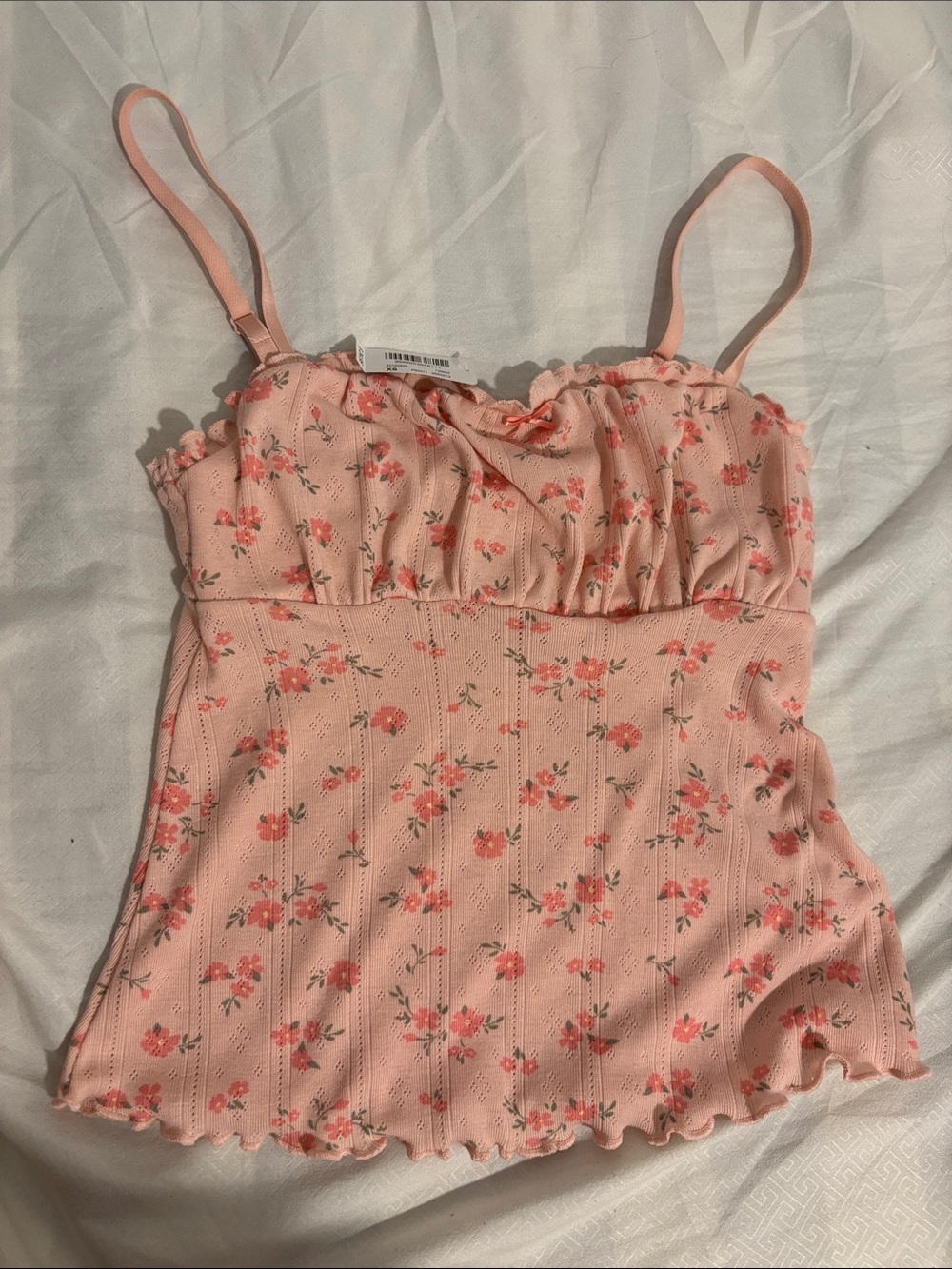 La Vie en Rose Pink Floral Ruffle Cami